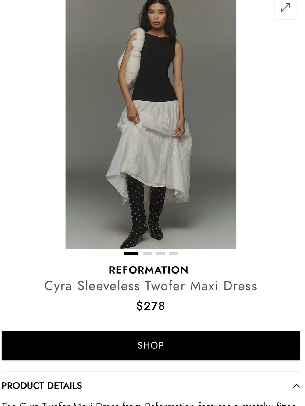Kourt Black and white dress - Picture 2 of 9